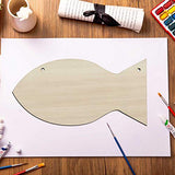 Creaides Fish Wood DIY Crafts Cutouts Wooden Fish Shaped Hanging Ornaments Unfinished Wood Signs with Twines for Wedding Birthday Christmas Party Creaides