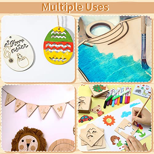 Benvo 30 Pieces Birch Plywood Sheets Craft Wood Unfinished Square Wood Blank Coaster Bulk for Crafts Laser Cutting, Drinks, Painting, Writing, Benvo