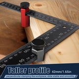 Red Cocowin Tall Stair Gauges for Framing Square with Holder and Carabiner Stair guages Knobs Tool for Circular Saw Metal Stair Stringer Layout Tool Cocowin