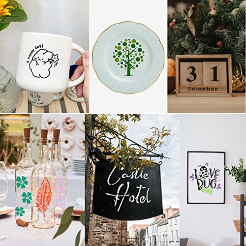 HTVRONT 70 Pack Vinyl for Cricut Machine, 57 Sheets 12" X 12" Permanent Adhesive Vinyl Sheets & 2 Cutting Mat & 10 Transfer Paper for Vinyl HTVRONT