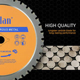 Yolan 7 1/4” Metal Cutting Circular Saw Blade, 7-1/4-Inch 180 Blade,36-Tooth,Carbide Tipped, 5/8-Inch Arbor, Diamond Knockout Arbor for TCT Miter Saw yolan