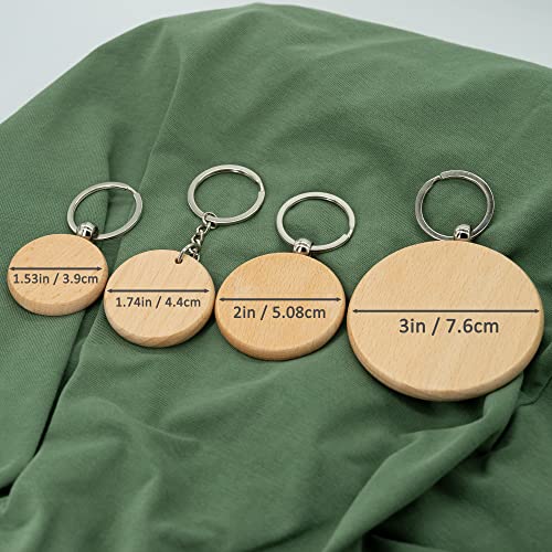 2 Inch Round Wood Engraving Blanks Wood Blanks Blank Wooden Key Tag 20 Pack WoodArtSupply