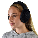 C.C Soft Winter Warm Adjustable Headband Ear Warmer Earmuffs, Sherpa Black C.C