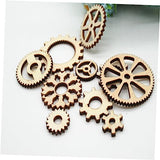 IWOWHERO 72pcs Hanging Wood Sign Unfinished Wood Gear Wood Gear Cutout Wood Chips Hollow Gear Ornament Wood Wheel Cutouts unpainted Wood Cutouts DIY IWOWHERO