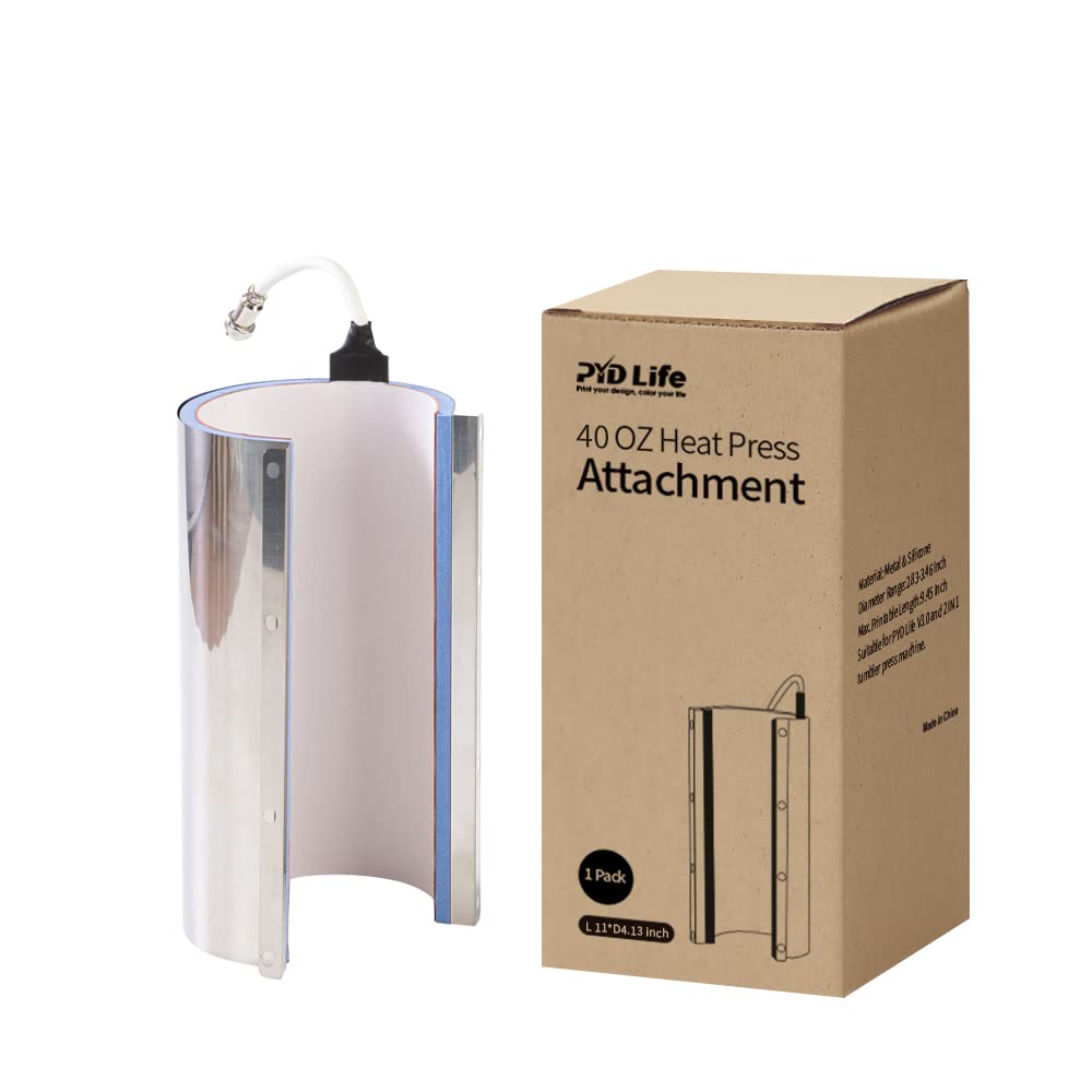 PYD Life 40 OZ Tumbler Mug Heat Press Attachment with 5 Pin for 2 in 1 Tumbler Heat Press Machine PYD Life