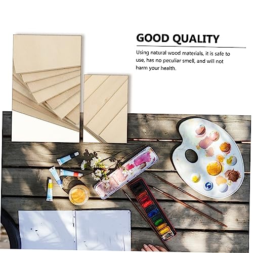 KALLORY 10pcs Board Wood Panels for Crafts Unfinished Wood Plaques Decorative Plywood Plywood Unpainted Wood Ornament Thin Wood Hand Decor Pyrograph KALLORY