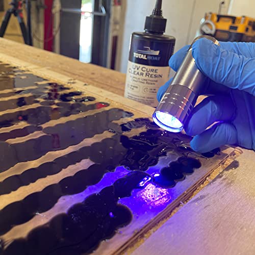 TotalBoat 100g UV Cure Clear Acrylic Resin with UV Flashlight for Resin Curing - Kit for DIY Jewelry Making, Small Resin Crafts, and Protective TotalBoat
