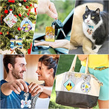 120Pcs Sublimation Keychain Blanks Bulk, DIY MDF 4 Shape Sublimation Blank Keychain with Keyrings, unisex-adult Double-Sided Printed Heat Transfer Acejoz