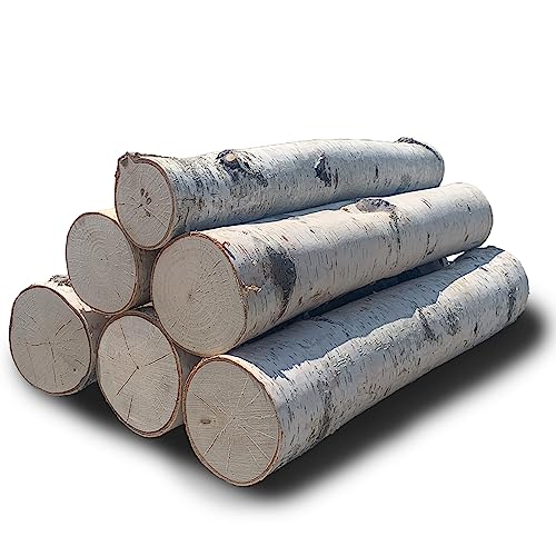 Wilson Decorative White Birch Logs, Natural Bark Wood Home Décor - 17-18" in Length 1.5"-4" Dia. (Set of 6) Wilson