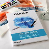 Canson Graduate Watercolor Pad, Foldover, 9x12 inch, 20 Sheets | Artist Paper for Adults and Students - Painting, Gouache, Mixed Media and Ink Canson