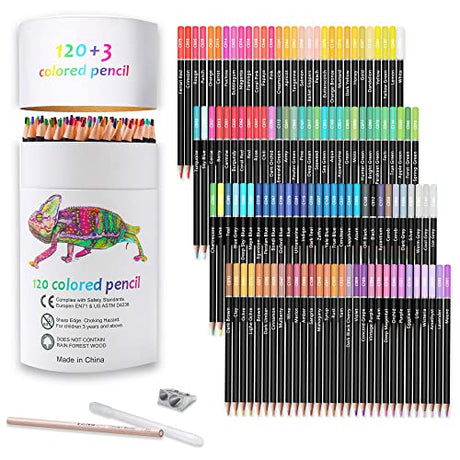 KALOUR Premium Colored Pencils,Set of 120 Colors,Artists Soft Core with Vibrant Color,Ideal for Drawing Sketching Shading,Coloring Pencils for Adults KALOUR