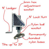 Desunia Super Heavy Duty Leveler Legs w/Lock Nuts - 4 Pack Desunia