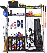 Mythinglogic Garage Sports Equipment Storage, 2 Golf Bag Storage Stand and Other Sports Equipment Storage Rack, Garage Organizer System Mythinglogic