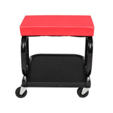 Parts-Diyer Shop Garage Rolling Stool Mechanic Roller Seat Chair, Rectangular Shape Auto Accessory, Red Parts-Diyer