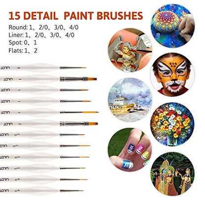 Fine Detail Paint Brush, 12 PCS Miniature Paint Brushes Kit , Perfect for Acrylic, Oil, Watercolor, Art, Scale, Model, Face, Paint by Numbers - WoodArtSupply