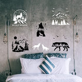 11 Pcs Deer Stencils Forest Mountain Tree Deer Head Stencils for Wood Burning Stencil Template Stencils for Painting on Wood Crafts Home Decors Huahui