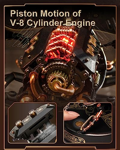 ROKR 3D Puzzles for Adults Electric Insect Metal Model Building Kit Desk Toys Hobby Kit for Adults Gift for Teens (Rhinoceros Beetle) ROKR