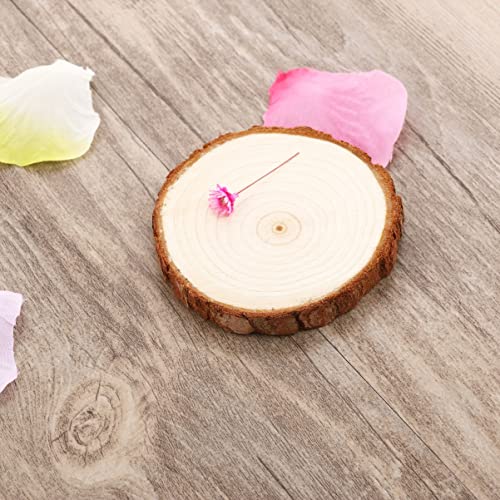 SUPVOX 5pcs Unfinished Rustic Wood Slices Small Wood Slices Wood Discs for Centerpieces Unfinished Wood Kit Circles Crafts Wooden Round Crackers Bulk SUPVOX