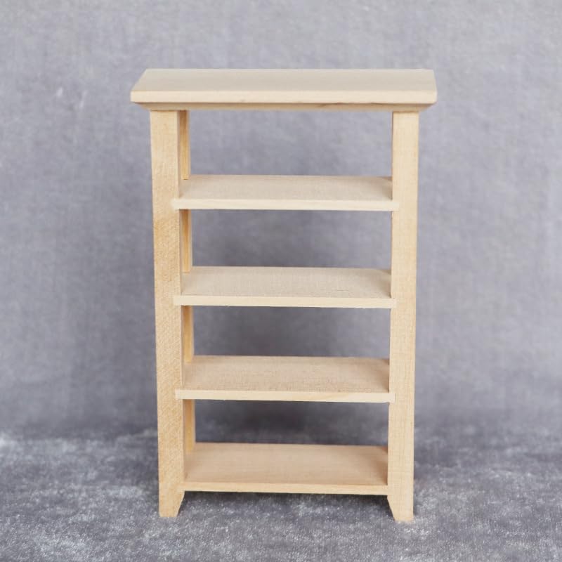 AirAds Dollhouse 1:12 Scale Dollhouse Miniature Furniture Bookcase Unfinished Wood Air-Ads Supplies