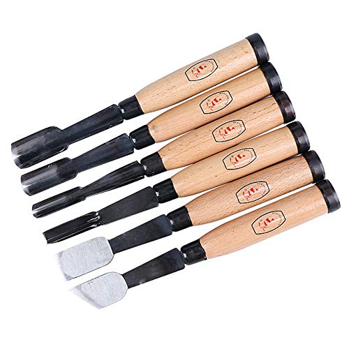 SUNREEK 6 Pieces Professional Wood Carving Chisel Set Woodworking Tools for Wood Carving and Woodwork SUNREEK