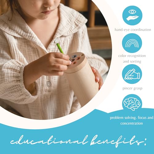 Sticks for Kids Plus, Montessori Toddler Toys, Toys for 1-3 Year Old, 1 Year Old Gift, Wooden Toddler Toys, Toddlers Stay Busy, Sensory Toys, T and Me infant and kids