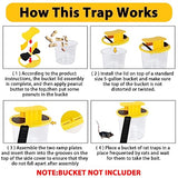 Mouse Trap Bucket,Bucket Lid Mouse Rat Trap, Reusable Humane Mouse Traps for Indoor Outdoor，Automatic Reset Bucket Lid Mouse Trap，5 Gallon Bucket ABEIER