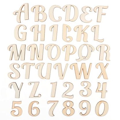 ArtSkills Script Wooden Letters and Numbers - Unfinished Wood Letters for Arts and Crafts Projects, 1.75" - 216 pcs