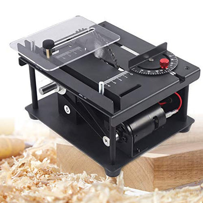 Guaopom Mini Sliding Table Saw, Portable Precision Sliding Table Saws DIY Woodworking Bench Cutting Machine Multifunctional 0-90° Angle Sliding - WoodArtSupply