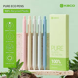 Kaco Eco Friendly Gel Ink Pens 5 Pieces 0.5mm Fine Point Black Ink Pen Set Retractable Office School Supplies Kaco