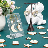 SUNNYCLUE 480Pcs Wood Charms Jump Rings Earrings Making Starter Kit Unfinished Wood Blanks Wooden Blank Charms Earring Hooks Round Pieces Square SUNNYCLUE