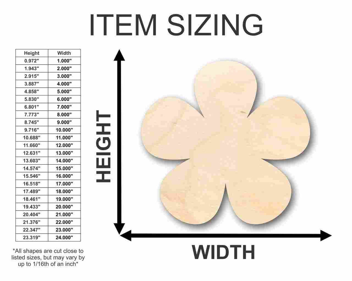 Unfinished Wood Flower Shape - Spring - Craft - up to 24" DIY 6" / 1/8" 24 Hour Crafts