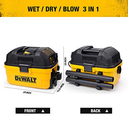 DEWALT DXV04T Portable 4 gallon Wet/Dry Vaccum, Yellow - WoodArtSupply