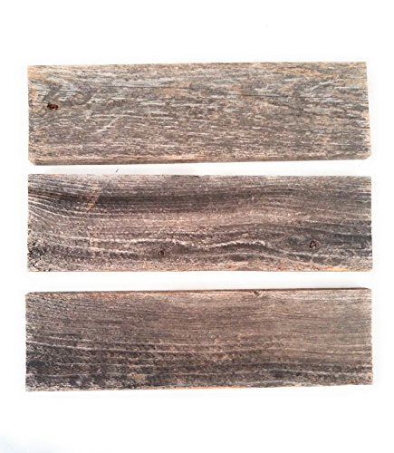 Rustic Weathered Reclaimed Wood Planks for DIY Crafts, Projects and Decor (12 Planks - 12" Long)