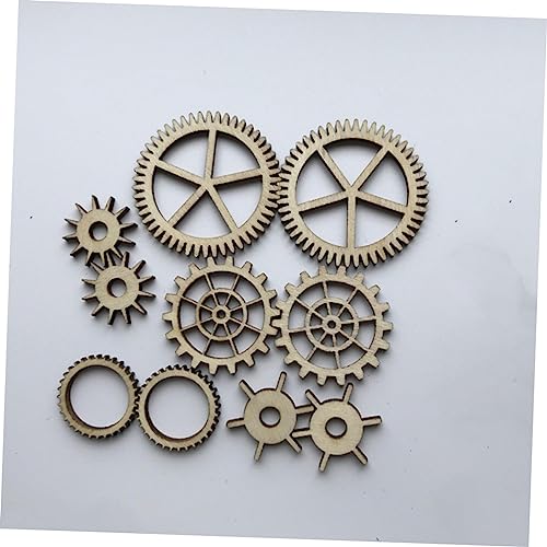 IWOWHERO 72pcs Hanging Wood Sign Unfinished Wood Gear Wood Gear Cutout Wood Chips Hollow Gear Ornament Wood Wheel Cutouts unpainted Wood Cutouts DIY IWOWHERO