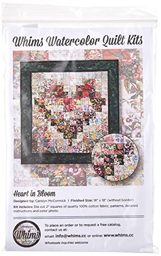 Whims Watercolor Quilt Kits Heart in Bloom Quilting Supplies - WoodArtSupply