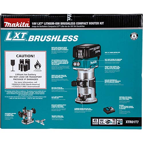 Makita XTR01T7 18V LXT Lithium-Ion Brushless Cordless Compact Router Kit Makita