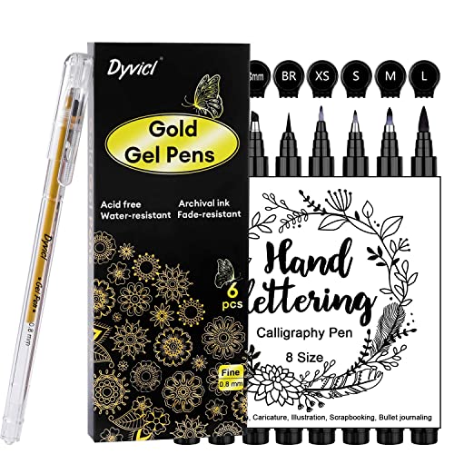 Dyvicl Hand Lettering Pens and Gold Gel Pens