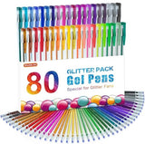 Shuttle Art 80 Pack Glitter Gel Pens, 40 Colors Glitter Gel Pens Set with 40 Refills for Adults Coloring Books Drawing Crafts Scrapbooking Journaling Shuttle Art