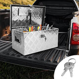 BLACKHORSE-RACING 20 Inch Aluminum Truck Tool Box with Side Handle and Lock Keys Storage Box for Pick Up Trucks, RVs, UTVs and Trailers BLACKHORSE-RACING