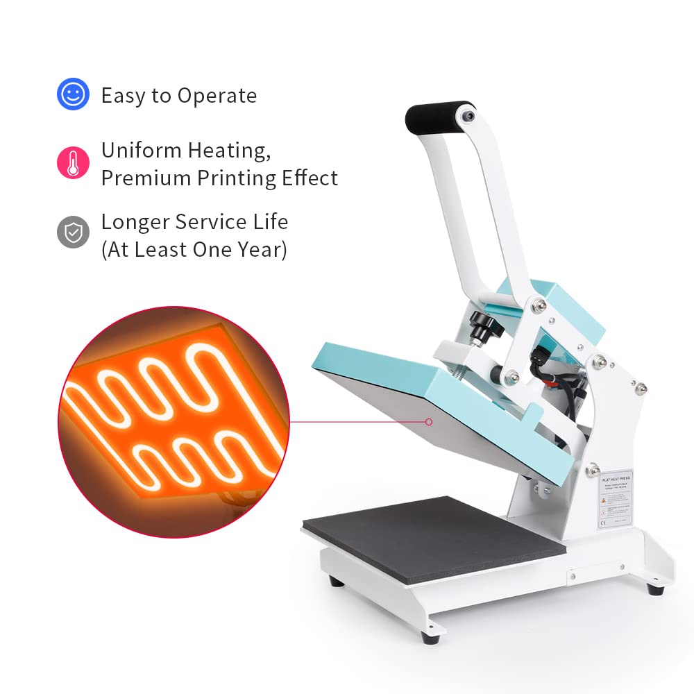 PYD Life Heat Press Machine 9 x 12 Inch 110 V Mint Green Sublimation Printer Press Heat Press Transfer Machine for T Shirts Vinyl Tote Bag Christmas - WoodArtSupply