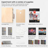 ARTEZA Acrylic Paint Set, 35-Piece Art Set, Includes 24 Acrylic Paints, 5 Brushes, 1 Paint Palette, 1 Paint Knife, 3 Painting Pads, and Storage Case, ARTEZA