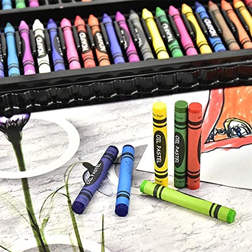 RMENST Art Supplies, 168 Pieces Art Set Crafts Drawing Painting Kit, Portable Art Case Art Kit Oil Pastels, Watercolor Pens, Creative Gift for Kids, - WoodArtSupply