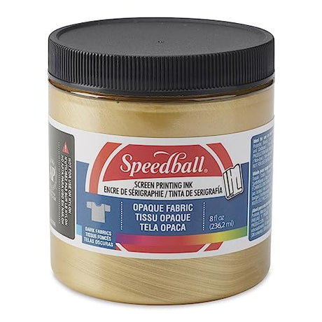 Opaque Fabric Screen Printing Ink Colour: Gold, Size: 8 oz Speedball