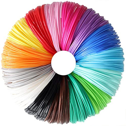 DO3D 15 Bright Colors 1.75mm 3D Pen PLA Filament Refill, Each Color 10feet, Total 150 Feet 3D Pen/3D Printer PLA Sample Pack, Compatible with MYNT3D - WoodArtSupply