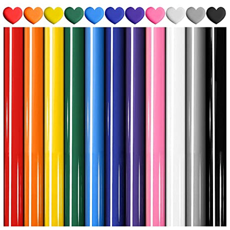 Heflashor Puff Vinyl Heat Transfers Iron on HTV Assorted 11 Solid Colors, 3D Foamed Puffy Vinyl PU Heat Press 12x10 Inch Easy Cut Weed Iron on Puff Heflashor