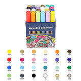Lelix Acrylic Paint Markers, 24 Colors Permanent Acrylic Paint Pens for Rock, Glass painting, Ceramic, Wood, Canvas, Fabric, Photo Album, DIY Craft Lelix