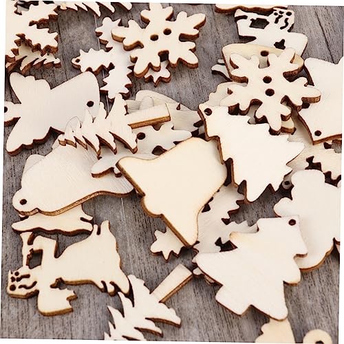 TEHAUX 100PCS Natural Unfinished Wood Slices Christmas Rustic Decor Unfinished Christmas Ornaments Unfinished Wood Crafts Centerpieces Rustic Wood TEHAUX