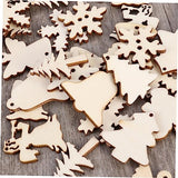 TEHAUX 100PCS Natural Unfinished Wood Slices Christmas Rustic Decor Unfinished Christmas Ornaments Unfinished Wood Crafts Centerpieces Rustic Wood TEHAUX