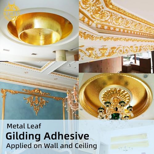 Gilding Adhesive, 100ml Epoxy Resin Gold Leaf Adhesive for Professional Craft Use, Water Based Varnish for Protect The Surface of Gold Foil from KIRIN