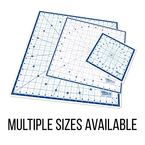 U.S. Art Supply 18" x 18" Rotary WHITE/BLUE High Contrast Professional Self Healing 7-Layer Durable Non-Slip Cutting Mat Great for Scrapbooking, - WoodArtSupply